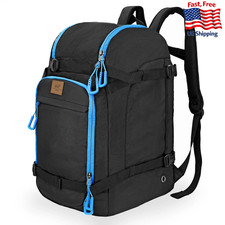 WOLT Ski Boot Bag Backpack 50L Snowboard Gear Travel Carrier - Black/Blue
