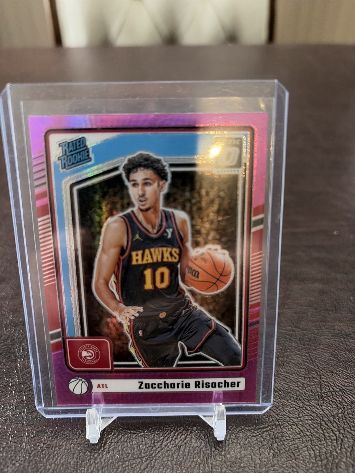 2024-25 Panini Donruss Optic - Rated Rookie Zaccharie Risacher #268 Pink Hyper