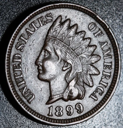 1899 INDIAN HEAD CENT -With LIBERTY & Near 4 DIAMONDS - AU UNC