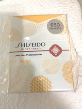 Shiseido 3PC Daily Sun Protection Skincare Set Cleanse Target Protect New Boxed