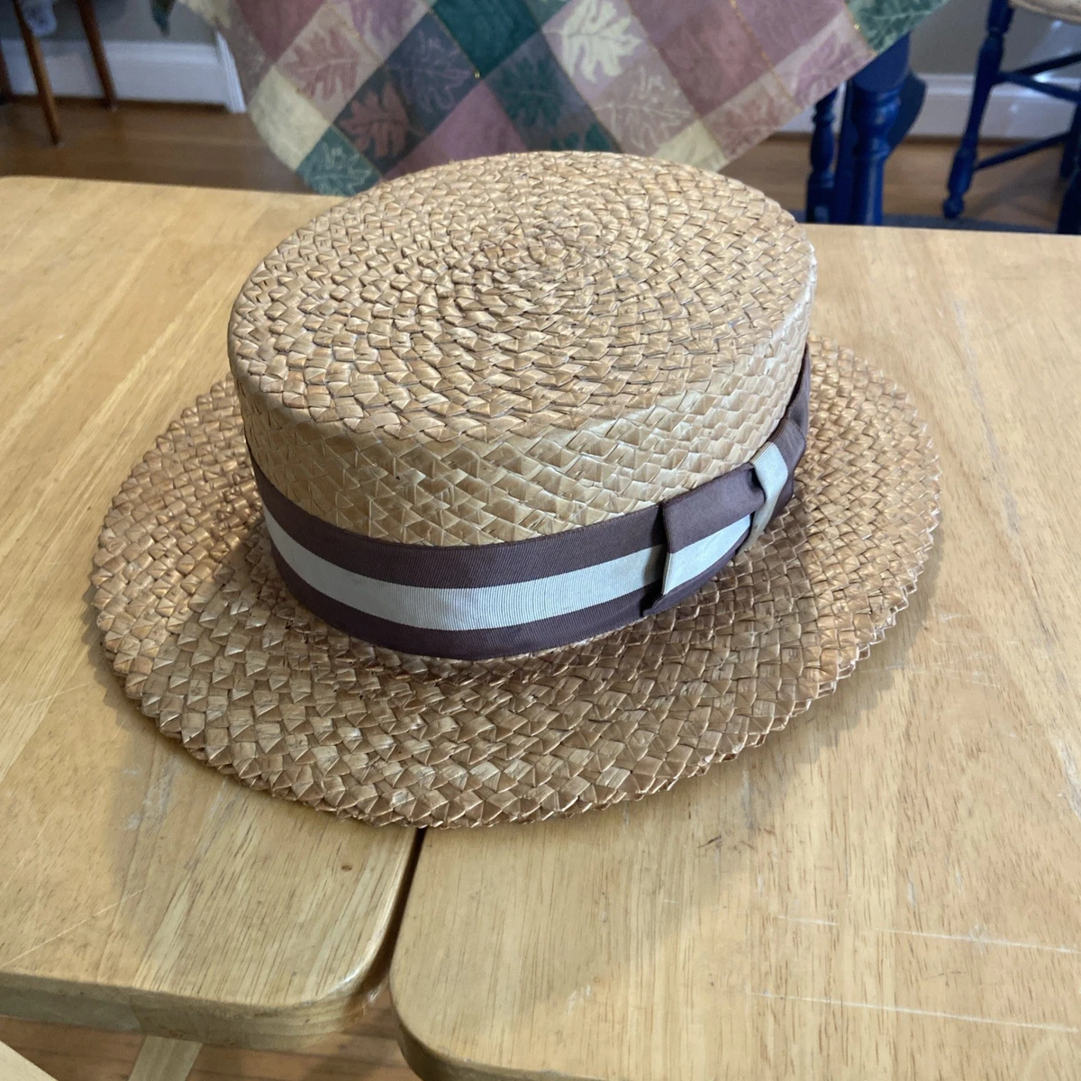 VTG Best & Co Fifth Ave NY Straw Hat Brown Roller Brim Mid Century 1950s Mad Men Straw 1950s Vintage Hats for Men for sale | eBay main image 2