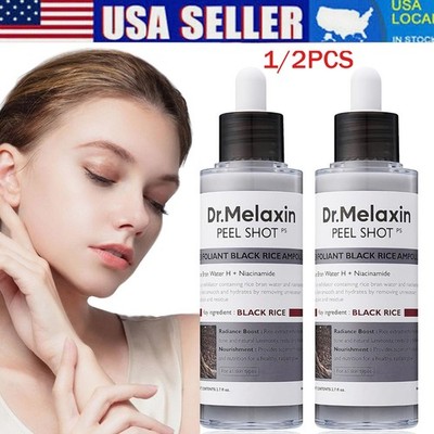 1/2Pcs Dr. Melaxin Peel Shot Glow Black Rice Peeling Ampoule, Exfoliating Scrub