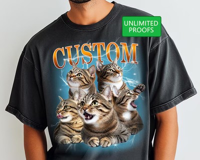 Personalized Vintage Bootleg Pet Comfort Tee Custom Dog Cat Shirt