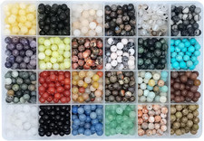 1200Pcs 6Mm Natural round Stone Beads Real Gemstone Beading Loose Gemstone Hole