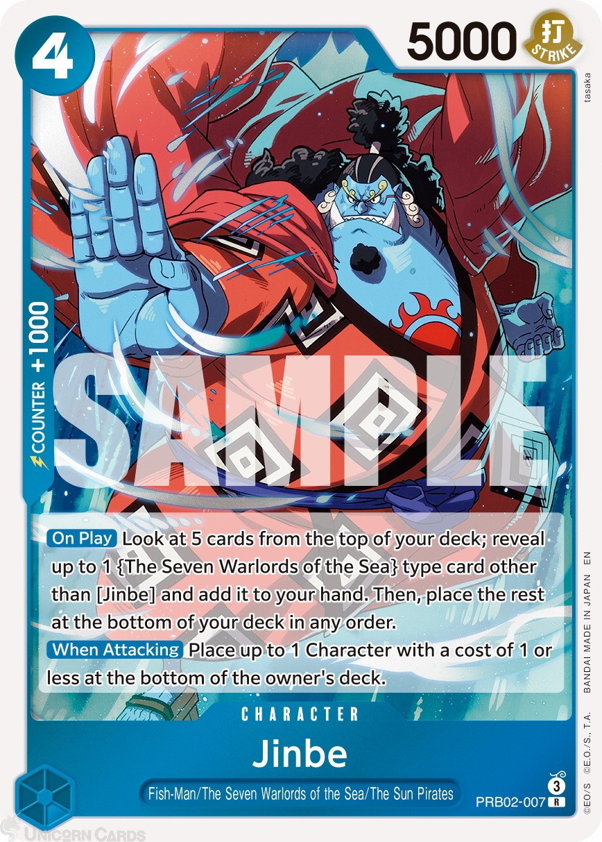 PRB02-007 Jinbe : Rare Foil English One Piece TCG Card : PRB02: One Piece Card T