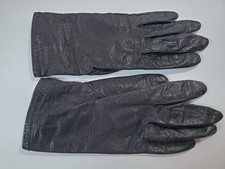 Vintage Women's GLOVES Black Solid Leather Size Small S Antron Lined