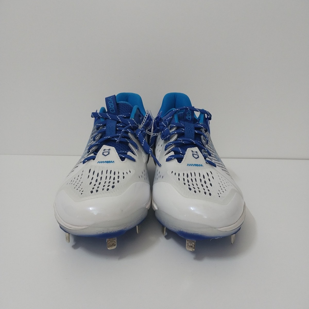 Under Armour Yard Low Metal Baseball Cleats Sz 16 Blue White  display picture 3