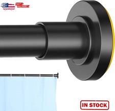 31-80 Inch Tension Shower Curtain Rod Stainless Steel Adjustable Black