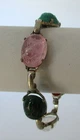 Vintage Carved Stone Scarab Bracelet