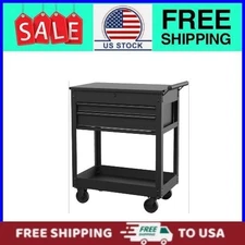 Hyper Tough 28-Inch Steel Mechanic's Tool Cart, 500 lb. Capacity, Black