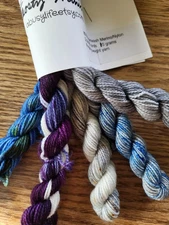 Variegated hand dyed yarn (mini skein set) Hand dyed sock yarn, Fingering weight