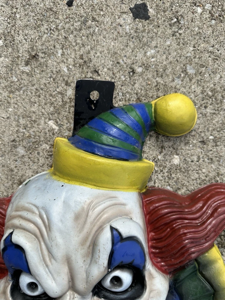 Antigo Palhaço Assustador Vacuform 3D Porta Decoração de Parede Halloween Plástico Rubis Fantasia Co - Imagem 2 de 4