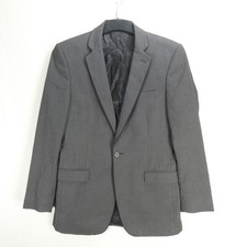 Red Herring Suit Jacket Blazer Grey Oxford Single Breasted Double Vent Chest 38