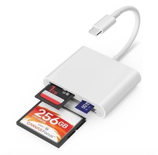USB C SD CF Card Reader Adapter 3 Slot for iPhone 15 Mac iPad Android