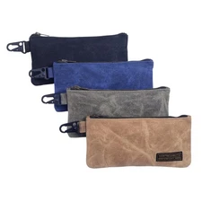 Small Tool Bag, Waxed Canvas Zippered Pouch, Tool Pouches with Zipper, Utilit...