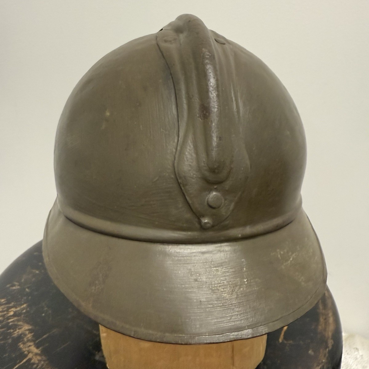 WW1 French Colonial M15 Adrian Helmet Original Mustard Paint w
