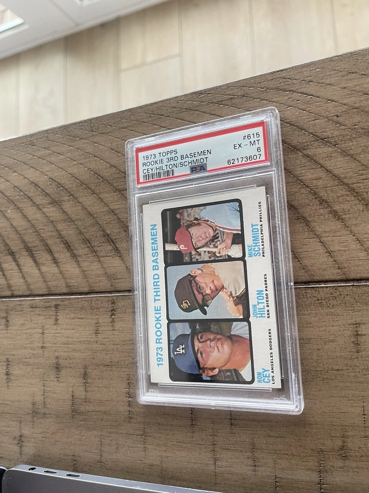 1973 Topps - High Number Mike Schmidt, Ron Cey, John Hilton #615 (RC) - Image 2 of 4