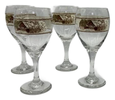 Johnson Brothers Friendly Village Goblet Wine Water Covered Bridge Set of 4