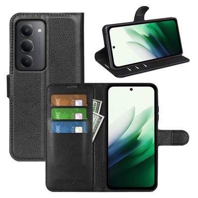 Hülle für Xiaomi Redmi 15 Handy Tasche Klapphülle Flipcase Wallet Case Schwarz
