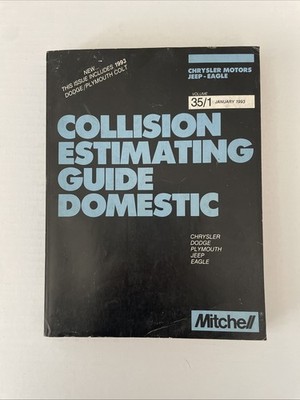 Mitchell Jan 1993 Chrysler Motors Jeep Eagle Collision Estimating Guide