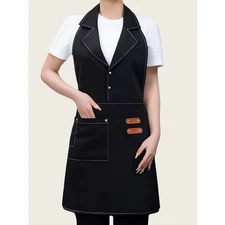 1Pcs Polyester Chef Overall Suit with Lapel Unisex Restaurant Hotel Cafe Bakery 