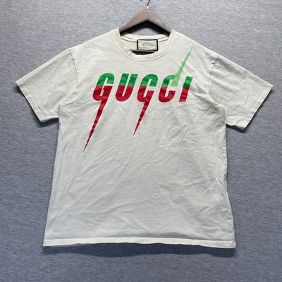 Gucci Blade T Shirt Mens Large Off White Graphic Logo Short Sleeve Everyday Wear