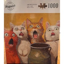 Naturelish 1000 Piece Funny Shocked Cats Jigsaw Puzzle 19.25 x 26.65 New Sealed