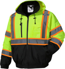 High Visibility Reflective Jackets for Men, Waterproof Class 3 Safety Jacket wit