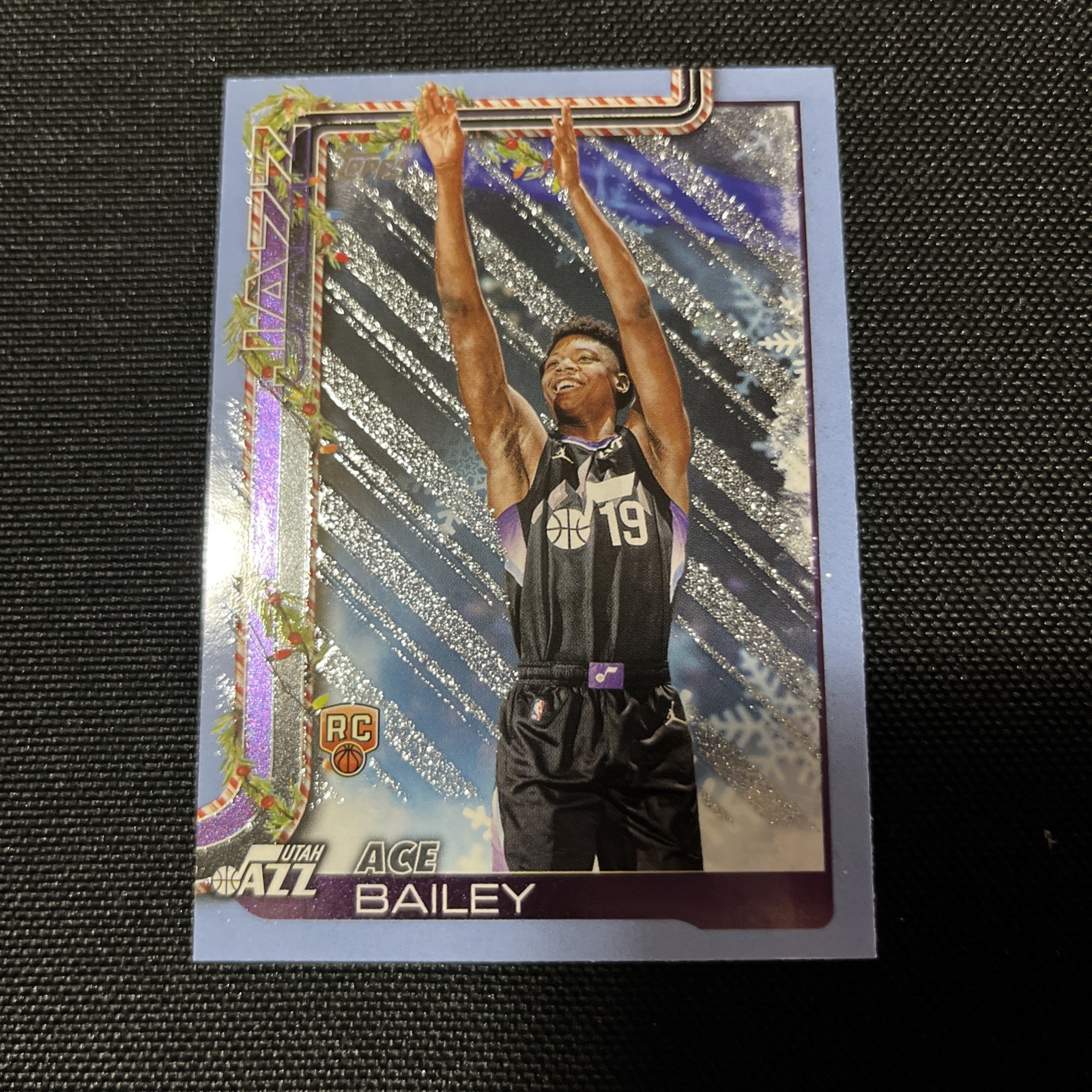 2025-26 Topps Holiday - Ace Bailey #H165 Holiday Light Blue & White Glitter (RC)