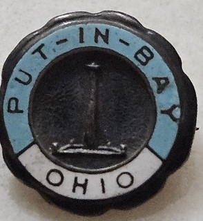 Vintage Put In Bay Ohio Sterling Enameled Pin