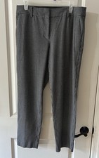 TALBOTS Size 10 Gray Black Plaid Hampshire Ankle Pants Career