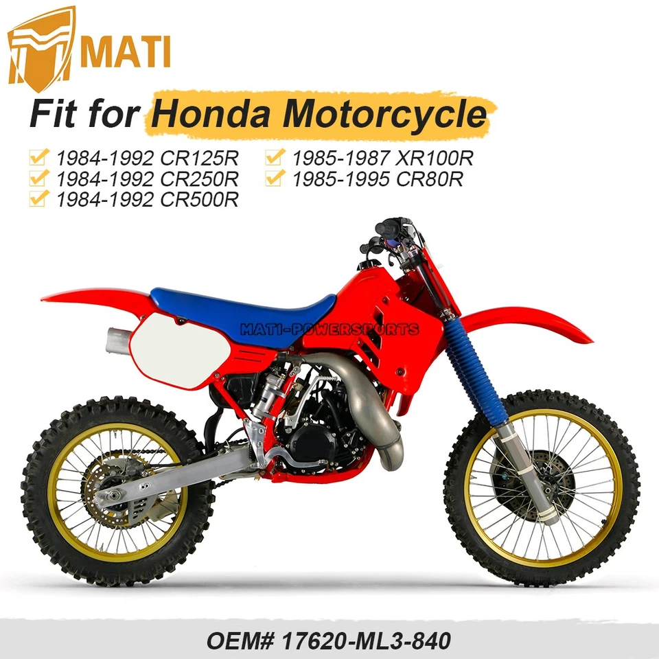 Tapa del tanque de combustible de gasolina 17620-ML3-840 para Honda CR125 CR250R CR500R CR80R XR100R 84-92 Foto 2 de 4