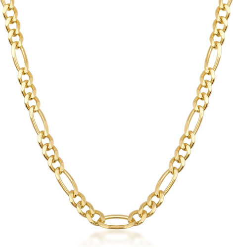 24K Gold Plated 3.80Mm Figaro Link Chain Necklace