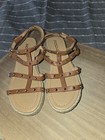 Womens Soda Espadrille Platform Brown Ankle Strap Buckle Sandals Gold Studs 6 — photo 1