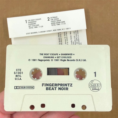 FINGERPRINTZ Cassette Tape BEAT NOIR 1981 Rock New Wave STIFF RECORDS Rare - Picture 2 of 6