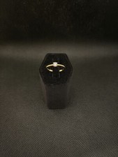 18k Yellow Gold Plated Sterling Silver 4mm Round Cubic Zirconia Ring Size 7