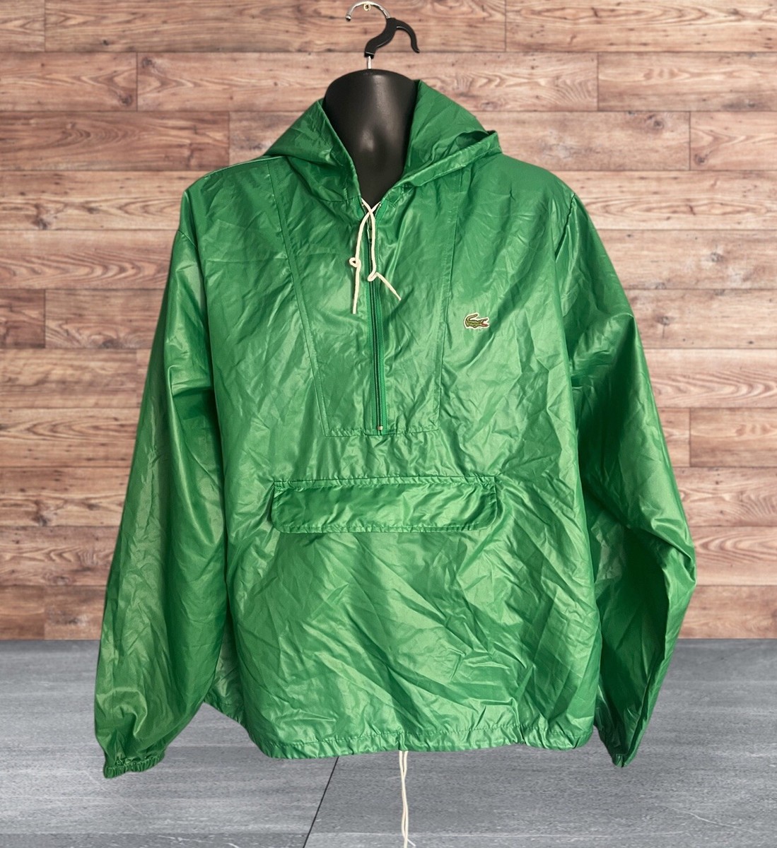 デッドストック✔️ IZOD LACOSTE リバーシブルジャケットL Vintage Lacoste XL Izod Popular Green Pullover Hooded Windbreaker