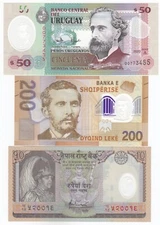 Polymer Banknotes, Set of 3, All Different Varieties, UNC