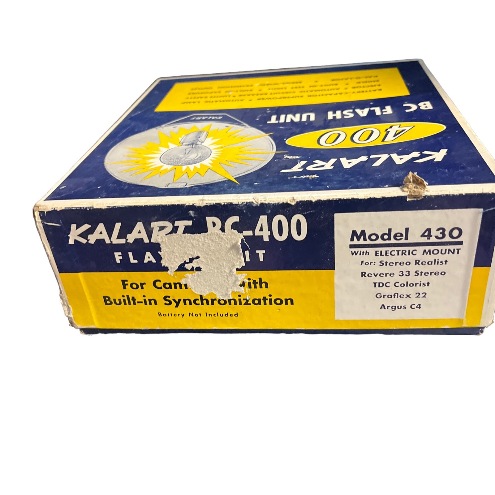 Vintage Kalart 400 BC Flash Unit Model 430 Works With Graflex 22 Argus ...
