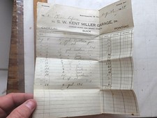 1934 Billhead. Kent Miller Garage. Cadillac, Buick, Pontiac. Martinsburg, WV