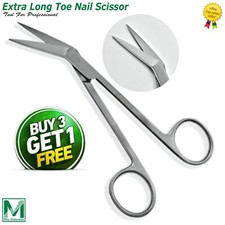Extra Long Toe Nail Scissor Cutter Clipper Chiropody Podiatry Back Pain Tool New