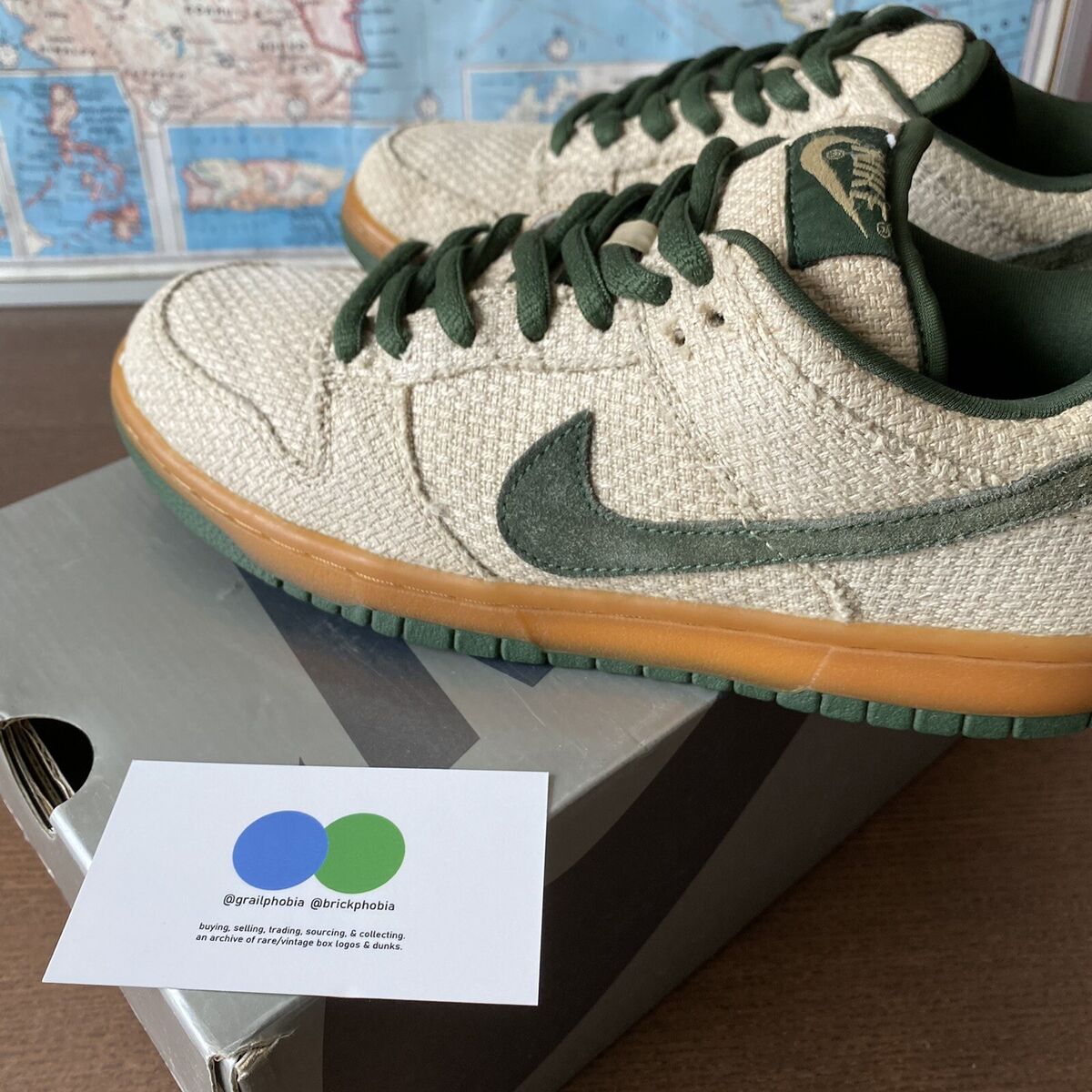Nike Dunk Low SB Hemp Bonsai Green Size 8 og all Rare Nike Dunk Low SB Hemp Bonsai Green Size 8 og all Rare