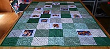 Baby Bed Quilt: Pets  Teddy Bears Patchwork Squares Random Design 43" x 30 1/2"