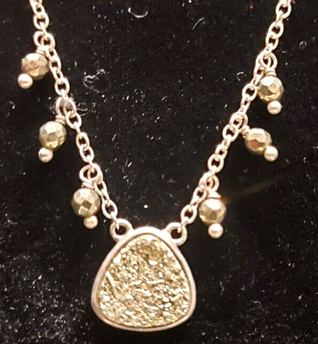 Vintage Silpada  Sterling Silver Druzy Necklace - image 1