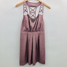 BCBGeneration Womens Size 8 Sleeveless A Line Dress Beaded Iris Purple $138