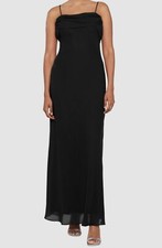 Betsy  Adam Women's Black Draped-Back Gown Dress Size 8