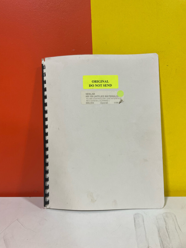Neslab U00299 Applied Materials HX-150W Chiller TC-300 Controller Manual