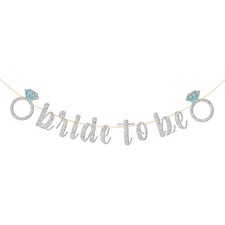 Glitter Bride to Be Banner Bride Shower Party Supplies Engagement Bachelorett...