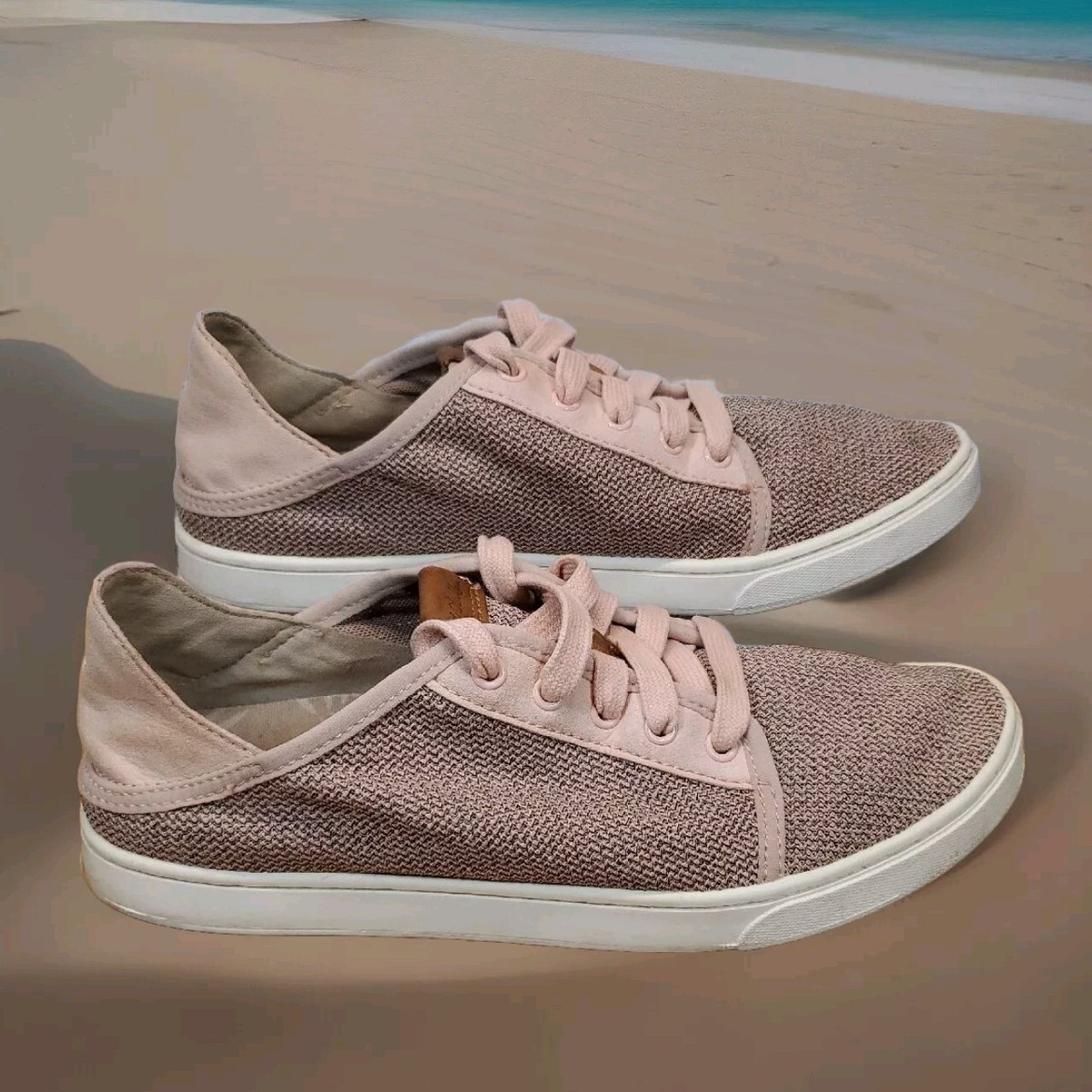 OLUKAI Womens Sz 9 Dusty Pink Pehuea Li Slip On Lace Up 