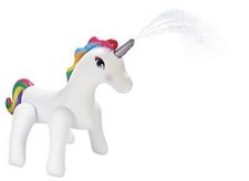 Unicorn Giant Inflatable Water Sprinkler, White, 7-ft, Ages 5 , for Beach/Pool F